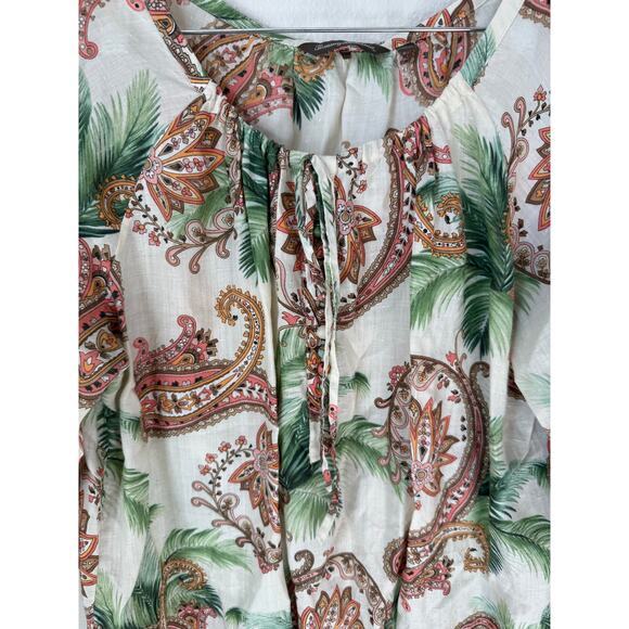 Tommy Bahama Women’s 100% Raime Paisley Print ¾ Sleeve Top Size XL - Picture 5 of 6